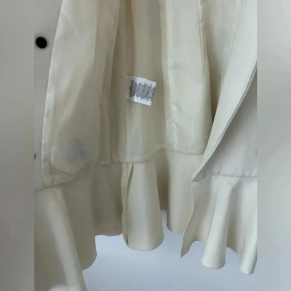 BCBG Maxazria wool Ivory Talia Pea Coat peplum Size XS - Picture 11 of 14